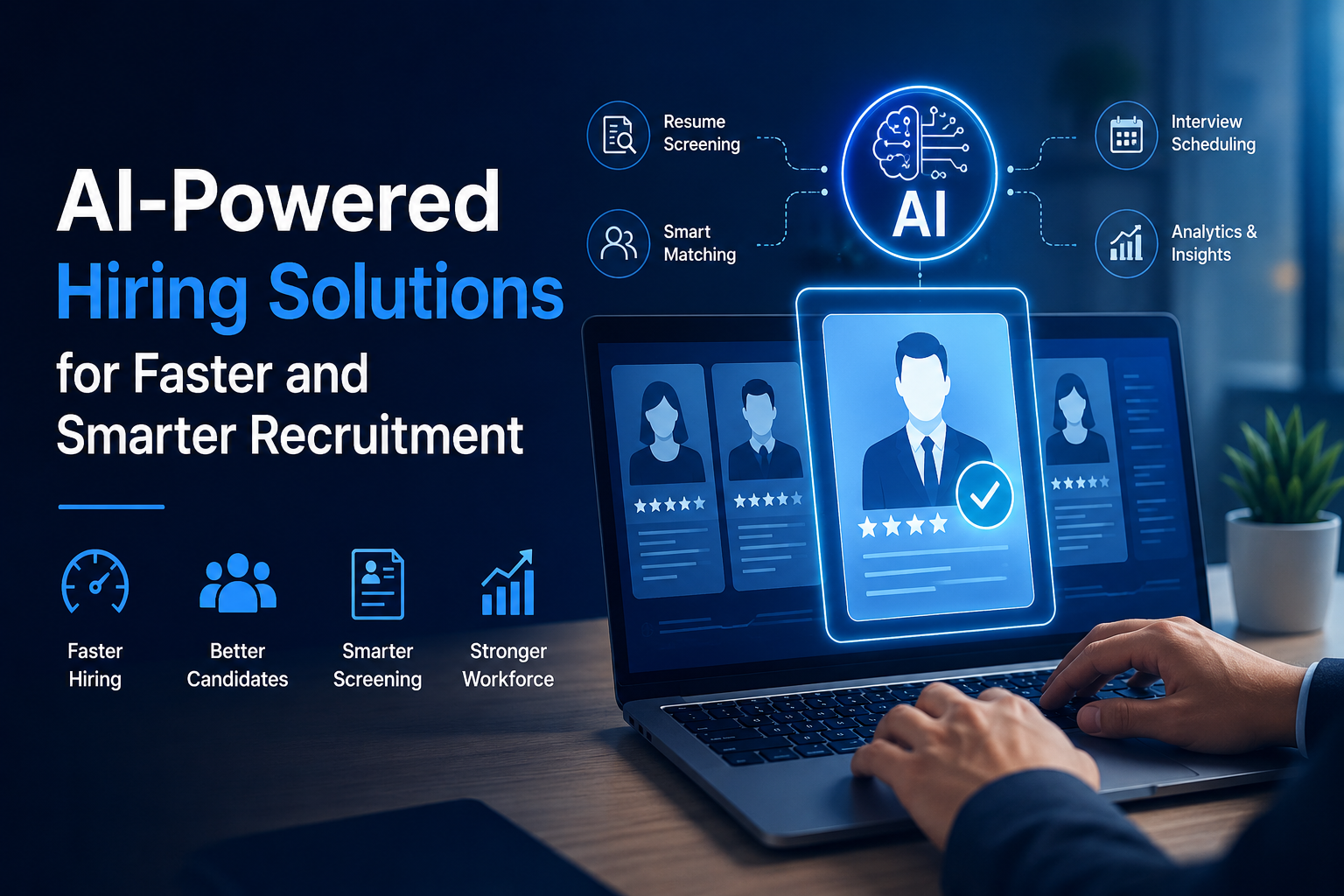 AI-Powered Hiring Solutions for faster and smarter recruitment using AI-based candidate screening and hiring automation