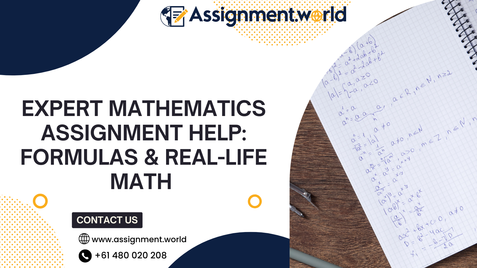 Expert Mathematics Assignment Help: Formulas & Real-Life Math