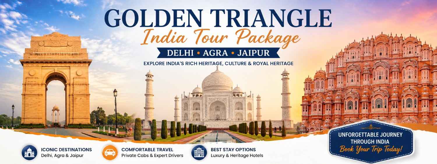Golden Triangle India Tour Package featuring Delhi Agra and Jaipur tourist attractions
