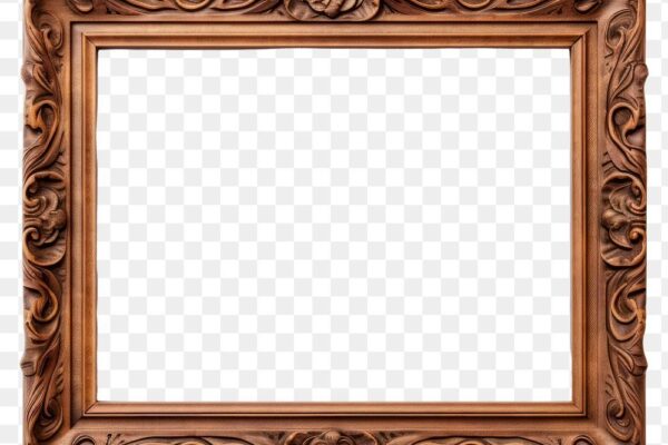 Handcrafted Wooden Frames in Lahore featuring an ornate carved wooden picture frame with classic detailing