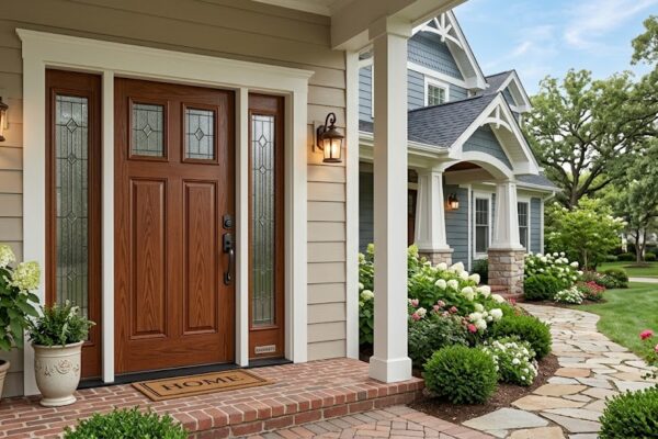 front glass fiber door