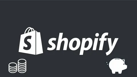 A Shopify interface displayed on a screen showing an eCommerce dashboard with products, sales analytics, and store management features for online business