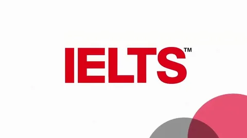 Text or signage displaying the word 'IELTS' in capital letters, likely referring to the International English Language Testing System exam.