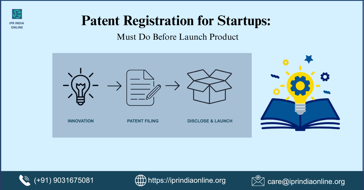 Patent registration for startups in India before launching an innovative product.