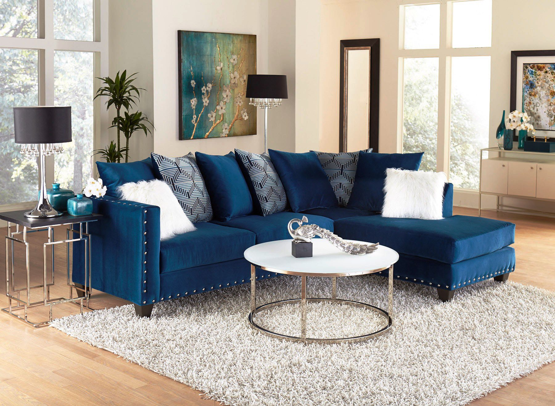 blue sectional sofa