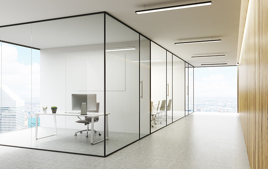 glass partition wall