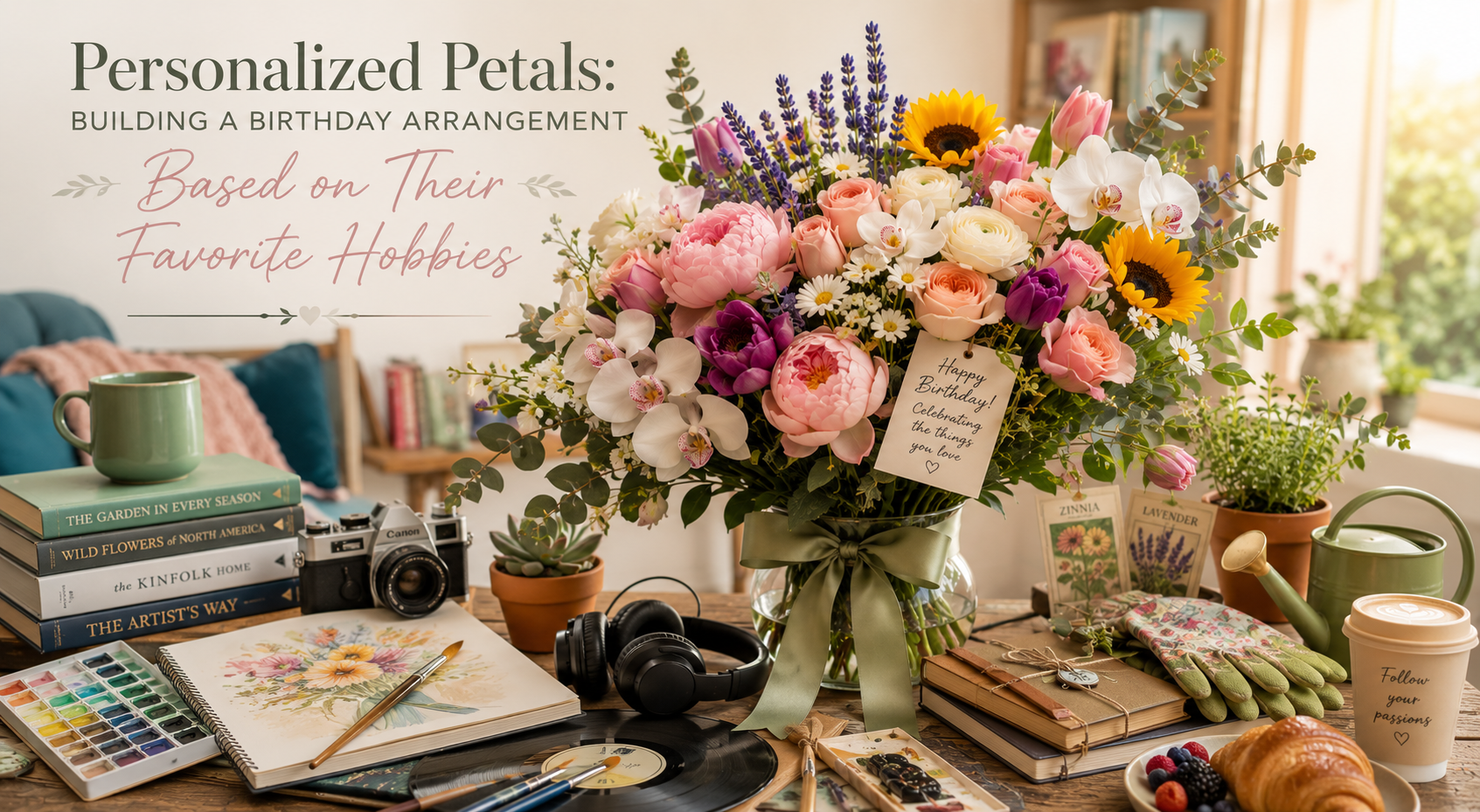 Personalized Petals Building a Birthday Arrangement Based on Their Favorite Hobbies