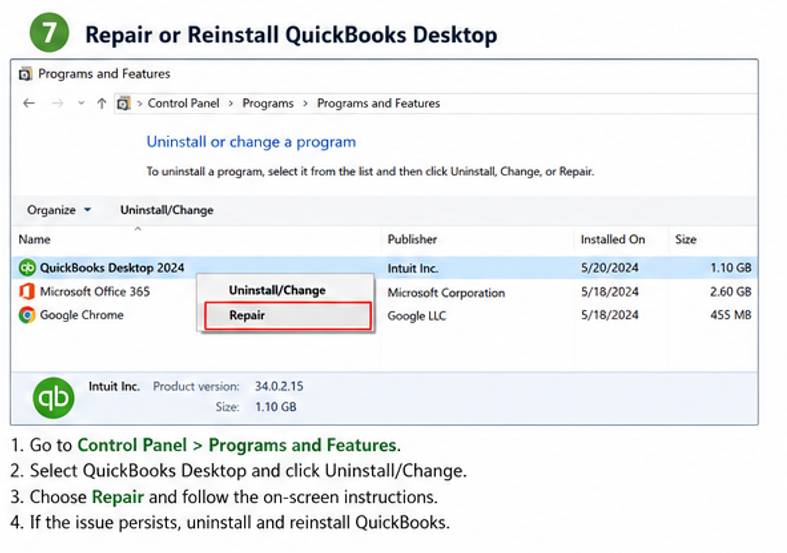 Reinstall Quickbooks Desktop 