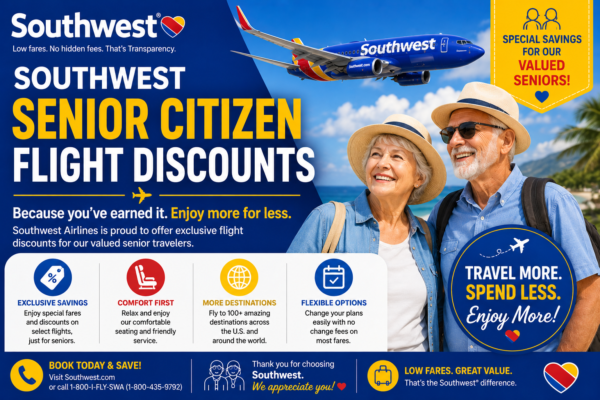 Southwest Airlines Senior citizen flight discounts