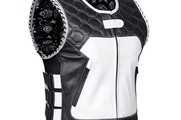 womens leather motorcycle vest