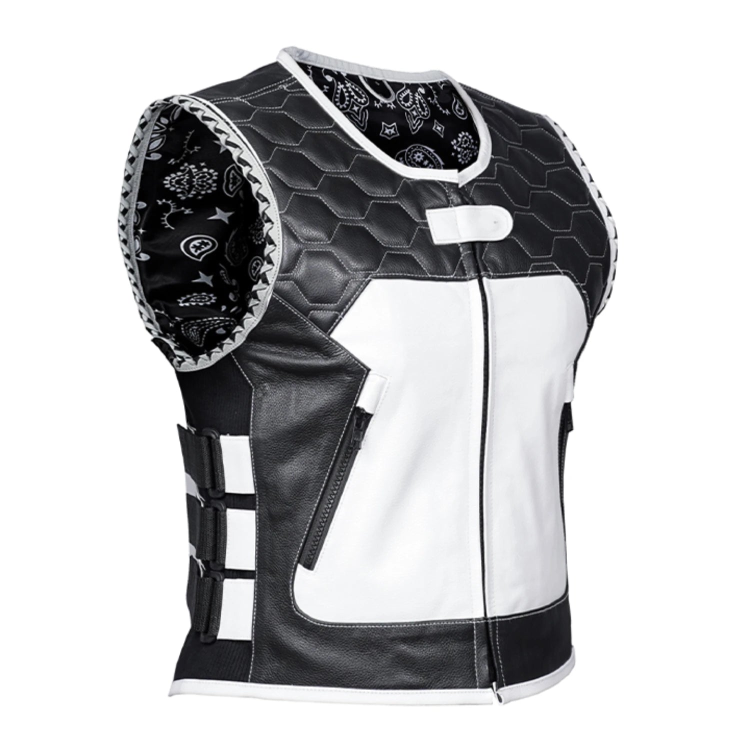 womens leather motorcycle vest