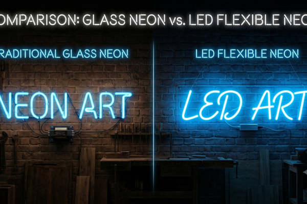 comparison between glass neon and LED neon sign