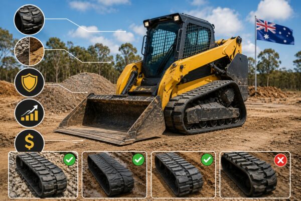 Compact track loader with multiple CTL track options on an Australian construction site for track selection