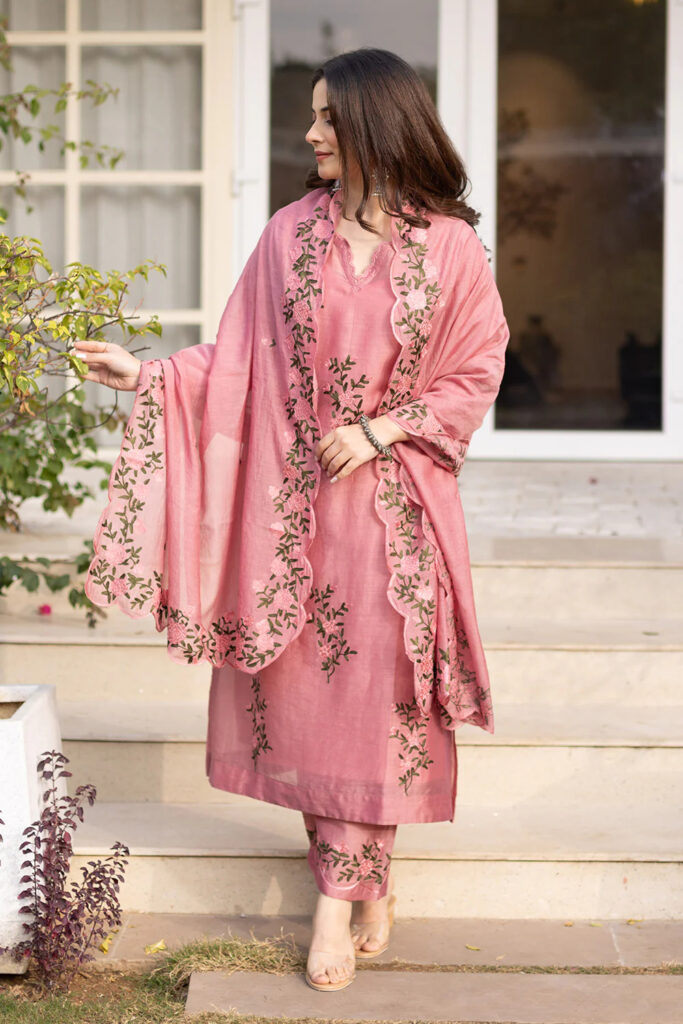 chanderi kurta set
