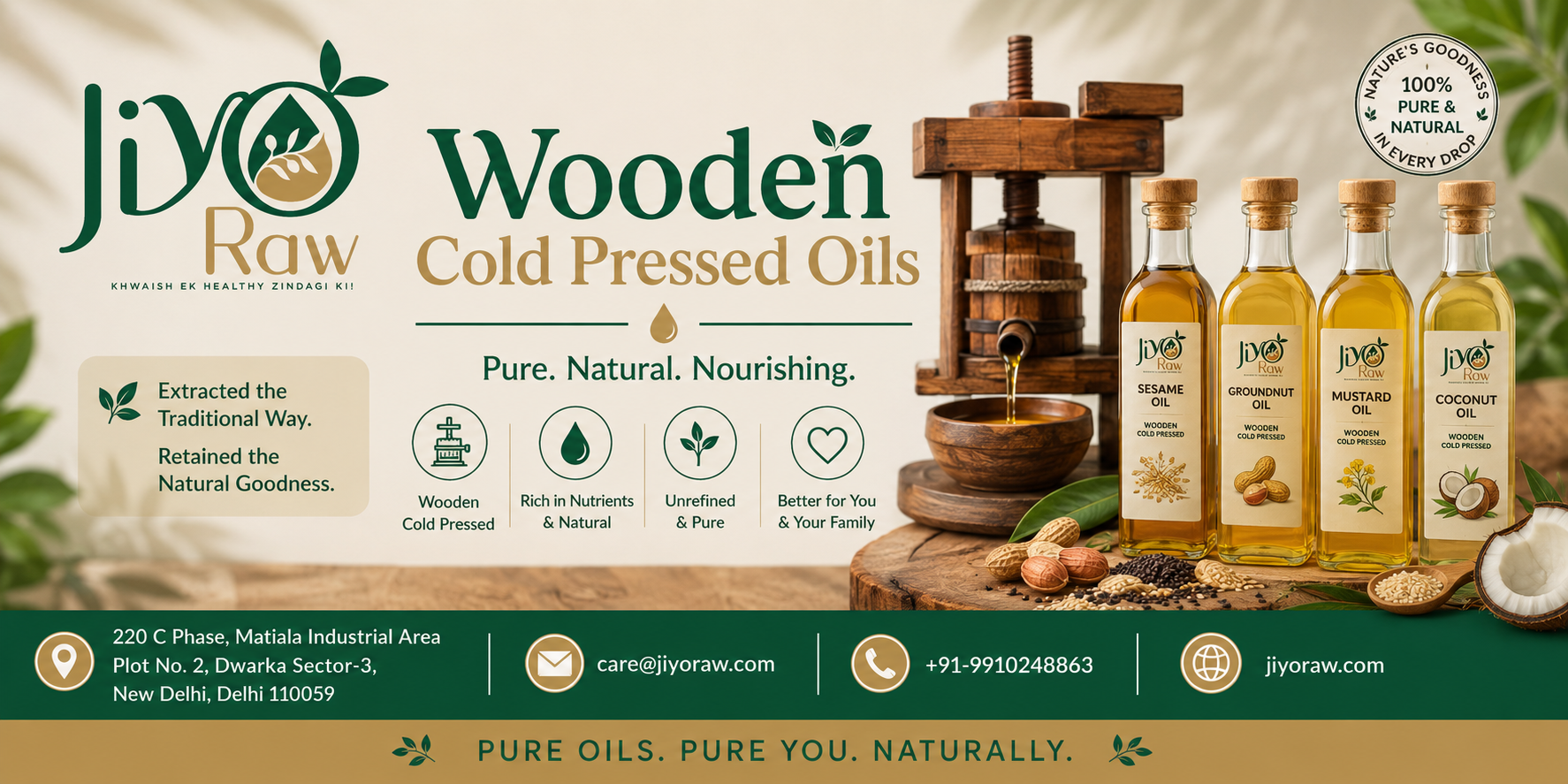 Wooden Cold Pressed Oils