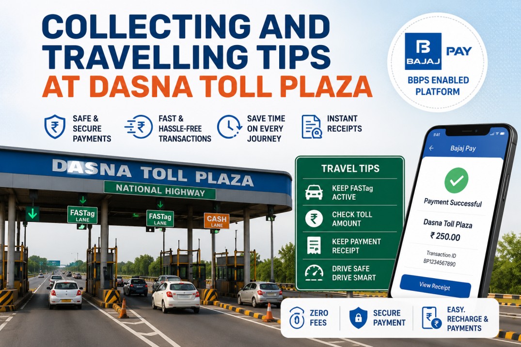 Collecting and travelling tips at Dasna Toll Plaza.