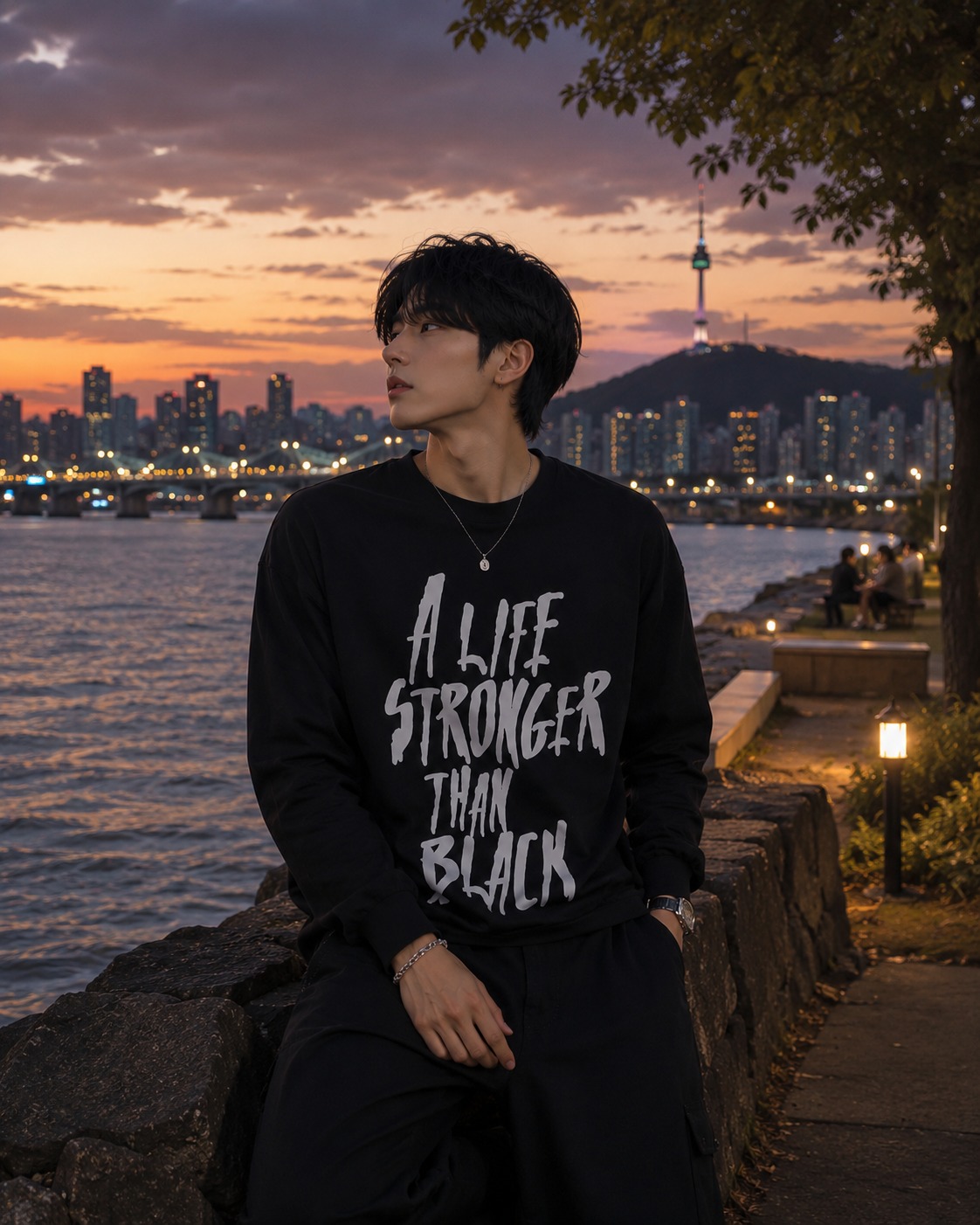 Comme Des Garcons Print Long Sleeves Black