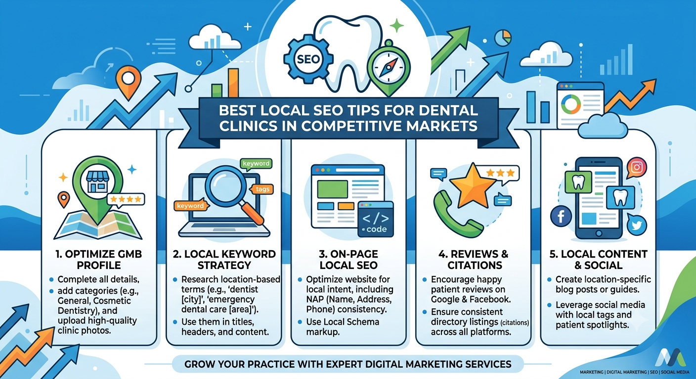 Best Local SEO Tips for Dental Clinics in Competitive Markets