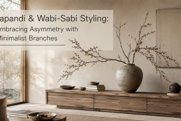 Japandi and Wabi-Sabi Styling Embracing Asymmetry with Minimalist Branches