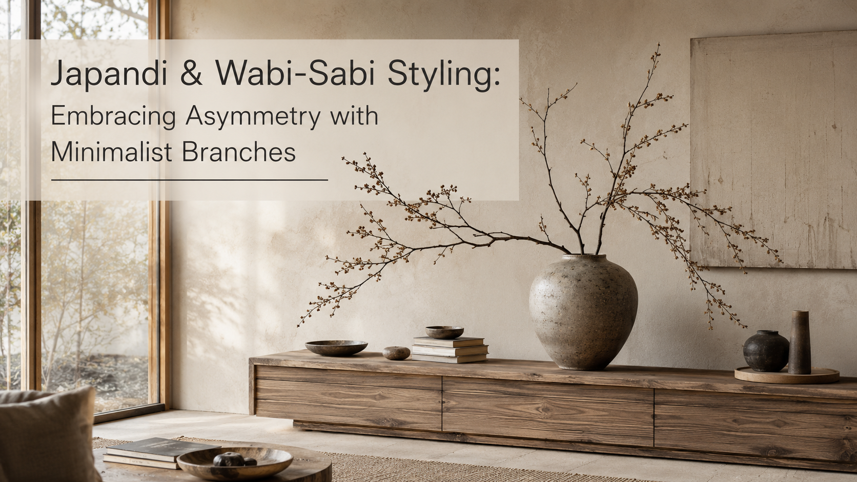 Japandi and Wabi-Sabi Styling Embracing Asymmetry with Minimalist Branches