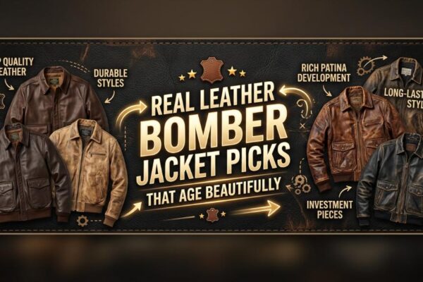 Real Leather Bomber Jacket