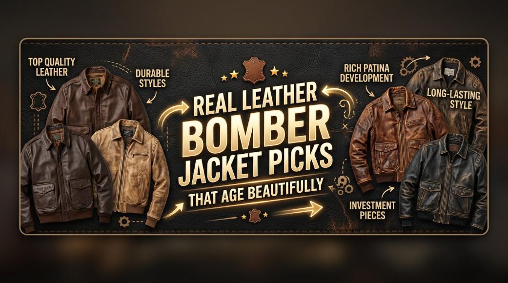 Real Leather Bomber Jacket