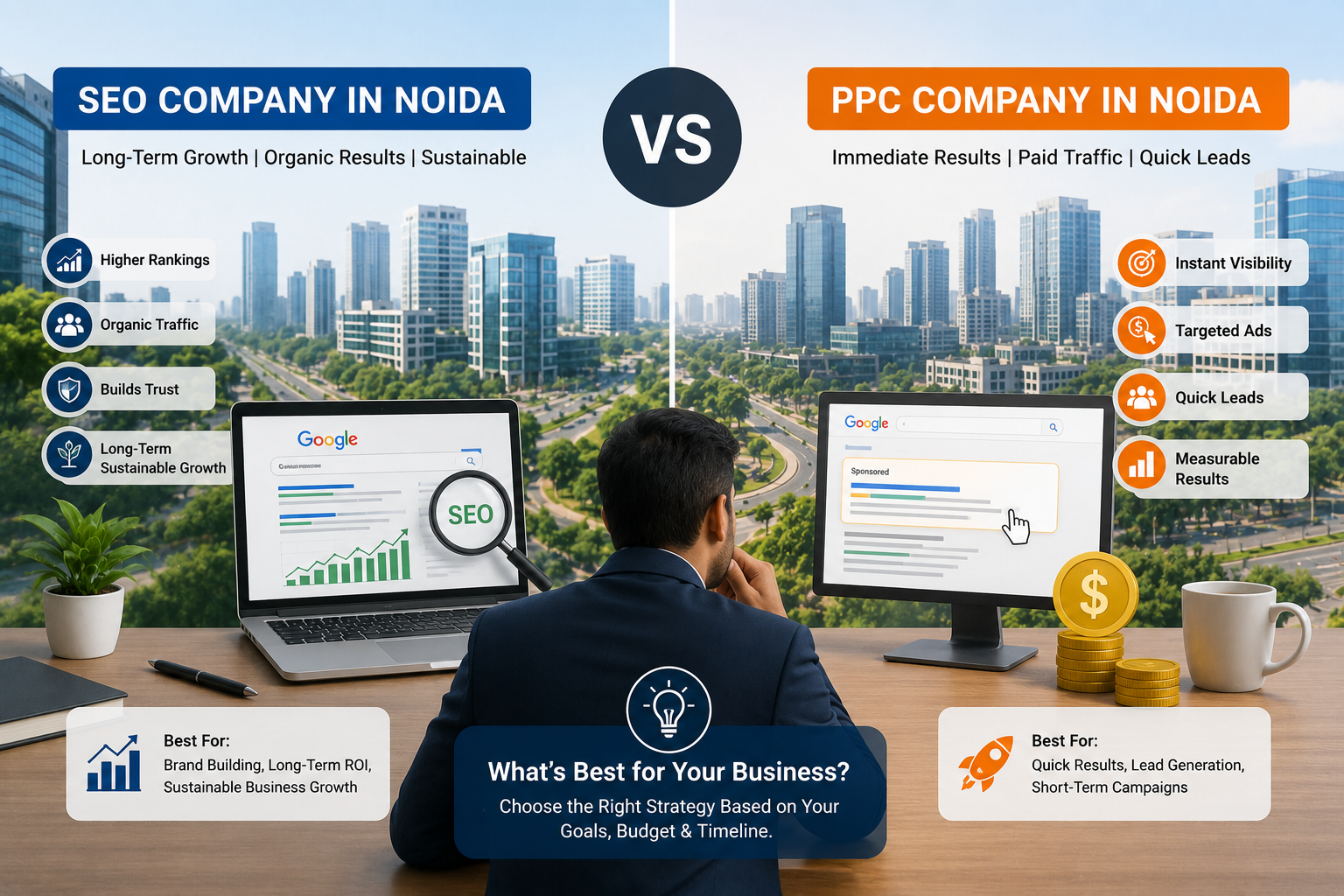 SEO Company in Noida vs PPC Company in Noida Which Marketing Strategy Is Best for Your Business