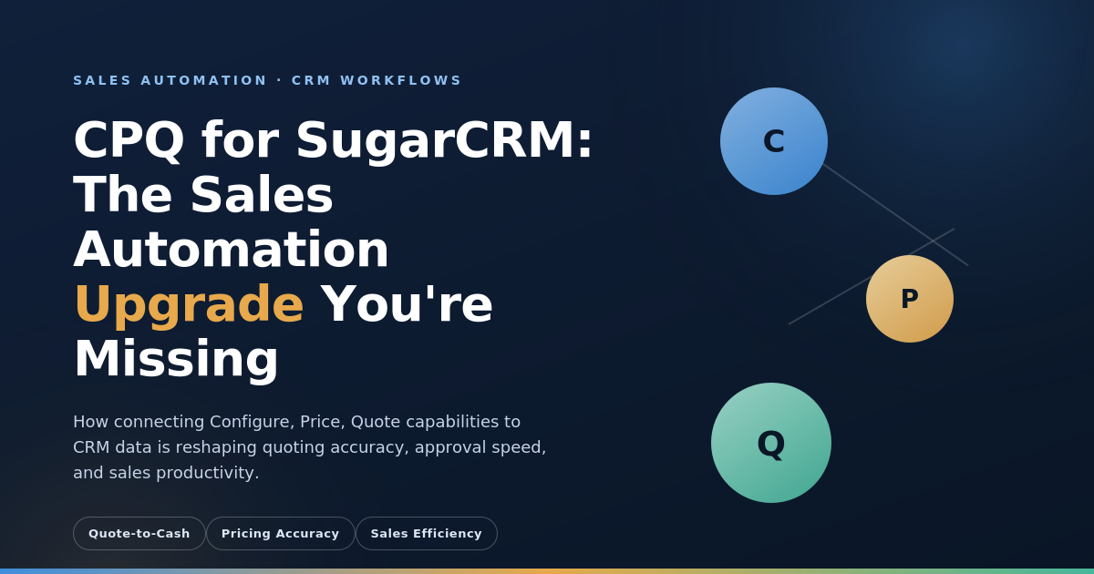 CPQ for SugarCRM sales automation guide